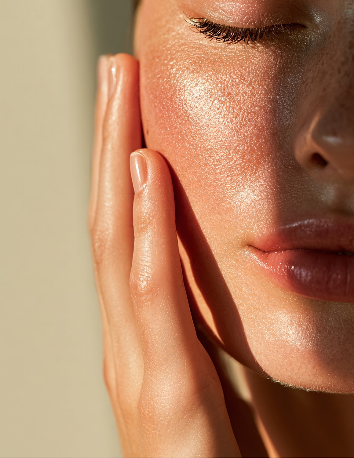 Doctor performing skin treatment on patient.