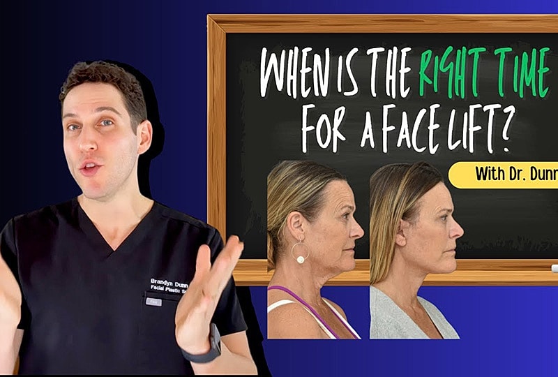 Dr. Dunn discussing face lift timing options.