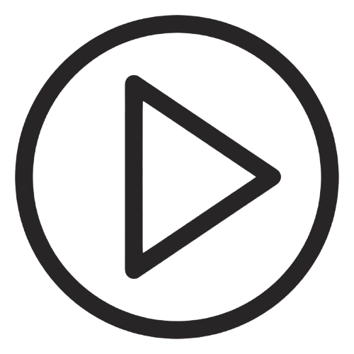 Play button icon in circular outline